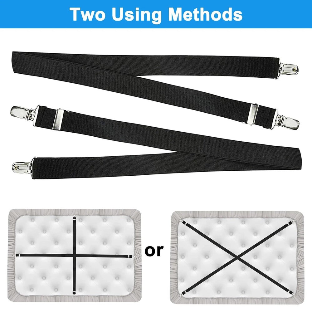 Adjustable Elastic Bed Sheet Fastener Suspenders Straps Mattress Covers Clips Gripper For King Quee 5