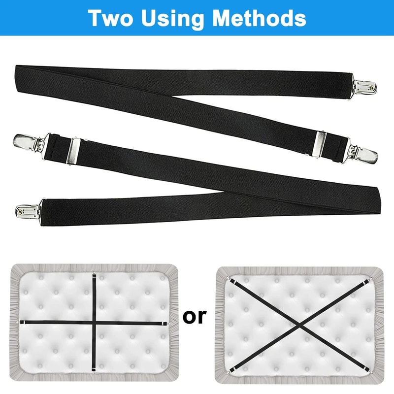 Adjustable Elastic Bed Sheet Fastener Suspenders Straps Mattress Covers Clips Gripper For King Quee 5