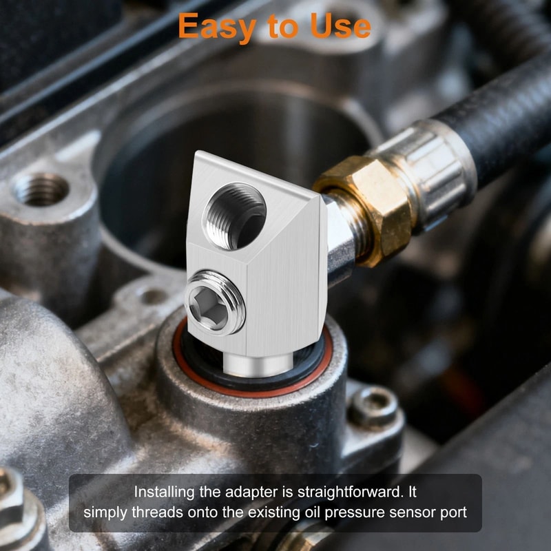 Durable Oil Pressure Sensor Adapter NPT Port For GM Engines 3