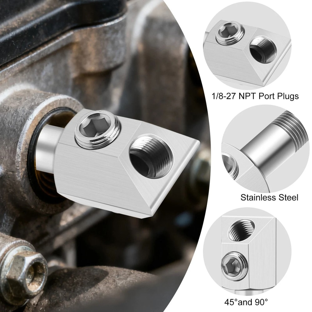 Durable Oil Pressure Sensor Adapter NPT Port For GM Engines 5
