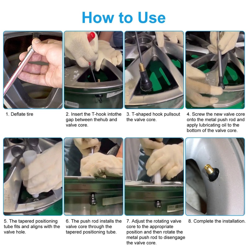 Quick Change Valve Stem Tool Kit Valve Core Remover Tire Installer Essential Tool For Cars And Truc 4