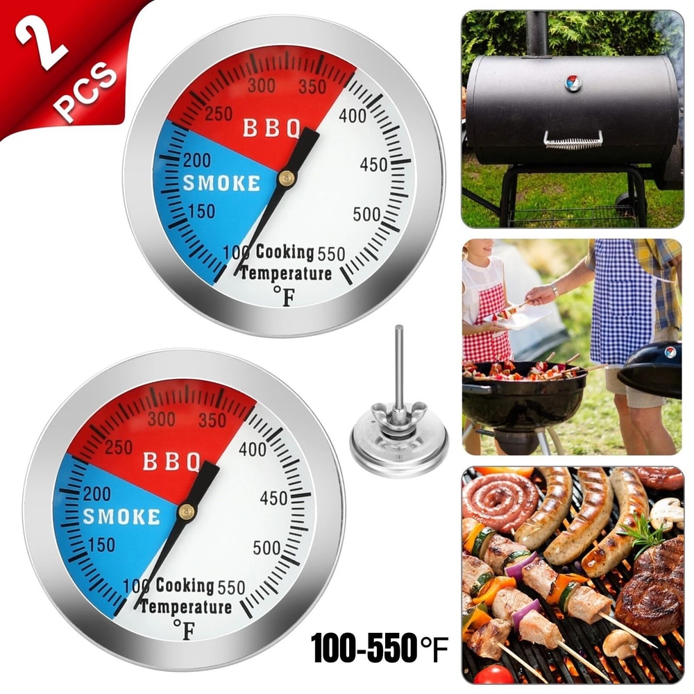 Temperature Thermometer Gauge For BBQ Grill Smoker Pit Stainless Steel Probe 7