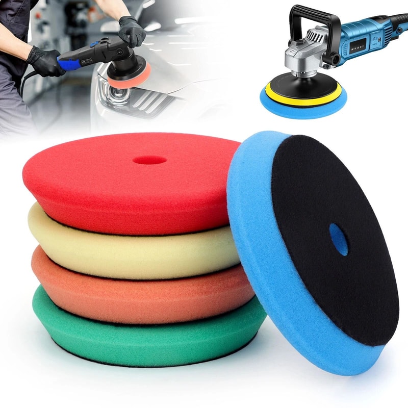 Car Buffer Polisher Polishing Pad Kit For Buffing And Cutting Auto Detailing Sponge Pads 6