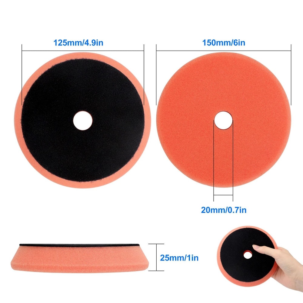 Car Buffer Polisher Polishing Pad Kit For Buffing And Cutting Auto Detailing Sponge Pads 5