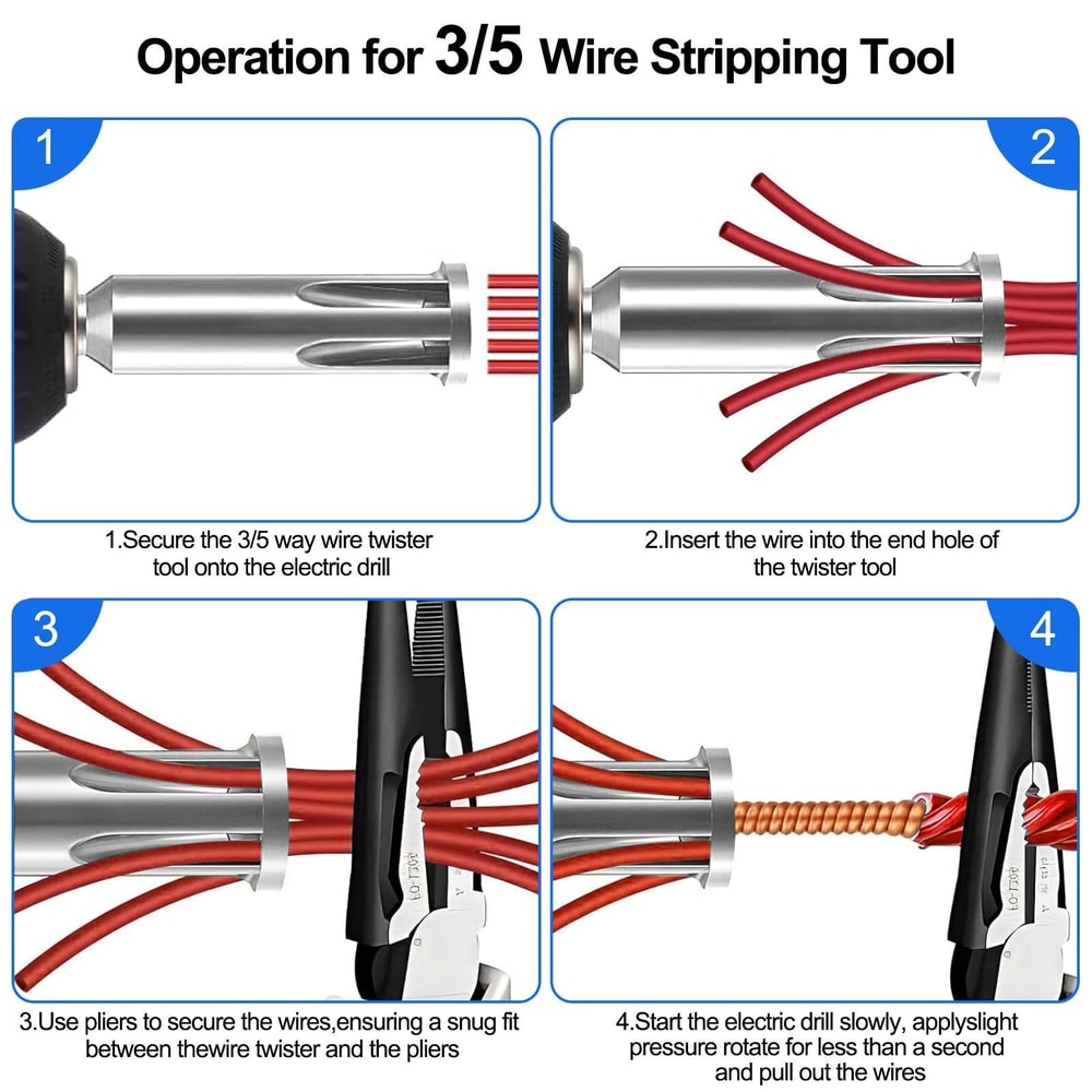 Cable Twister Set For Electrical Drills Wire Strippers And Twisting Tools For Easy Electrical Work 2