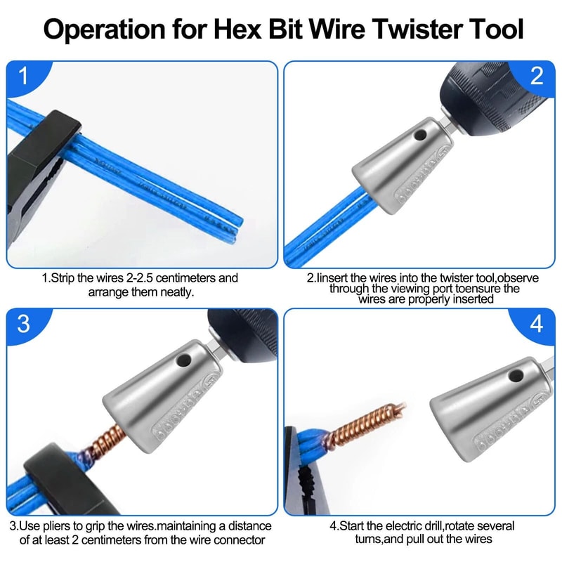 Cable Twister Set For Electrical Drills Wire Strippers And Twisting Tools For Easy Electrical Work 3