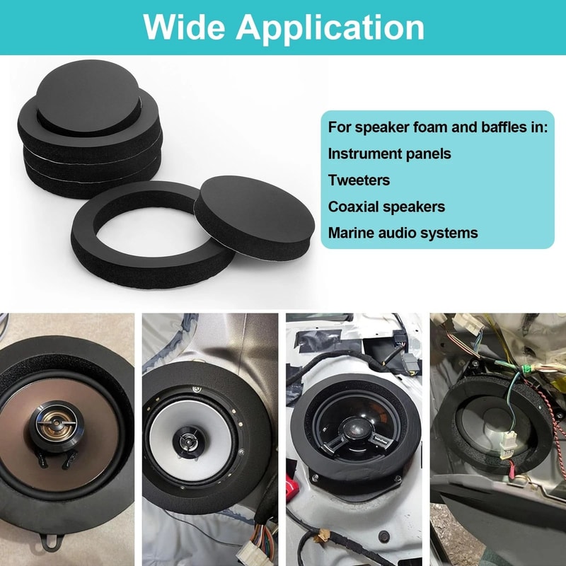 Dash Speaker Bass Insulation Ring Car Door Noise Cushion Woofer Foam Pad 3
