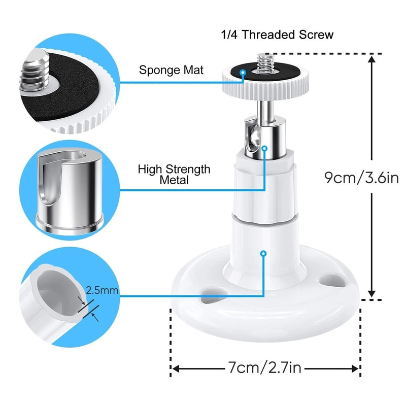 Universal Adjustable Security Wall Mount For CCTV Camera Systems 5