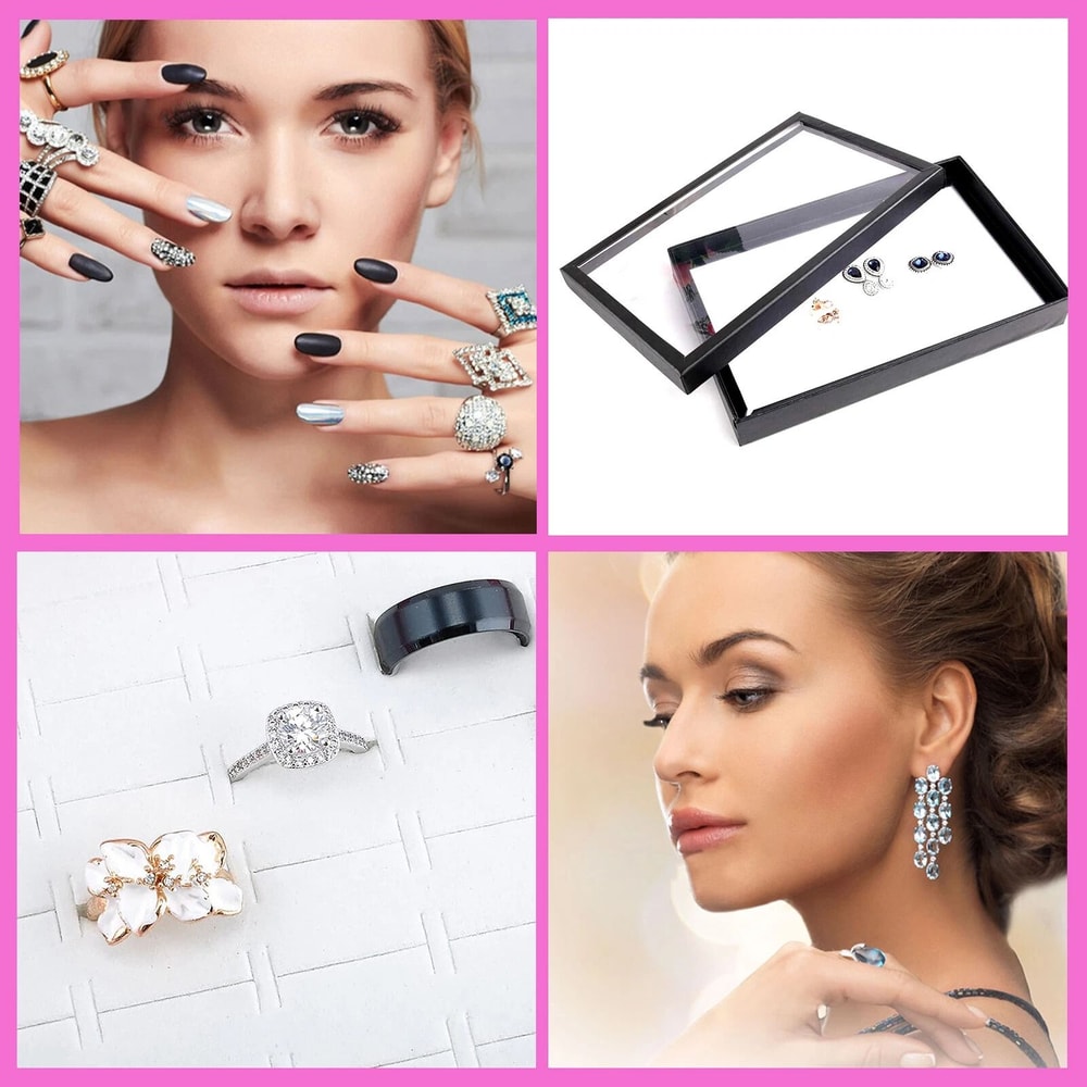 Earring Storage Tray Jewelry Ring Display Box Holder Case For Rings 3