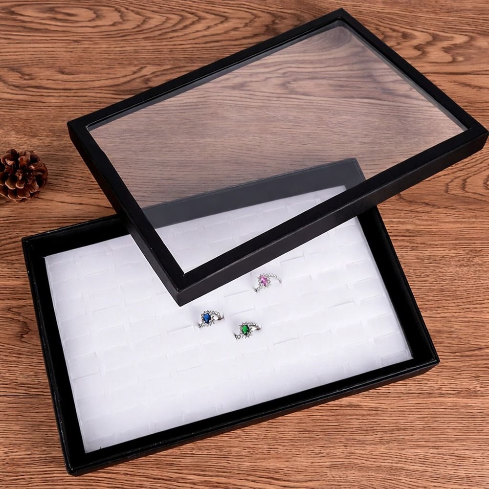 Earring Storage Tray Jewelry Ring Display Box Holder Case For Rings 0