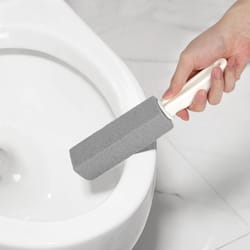 heavy duty pumice stone toilet scouring tool with stain remover handle, ideal for hard water stains