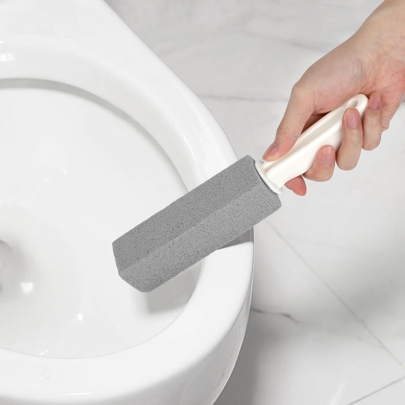 Heavy Duty Pumice Stone Toilet Scouring Tool With Stain Remover Handle Ideal For Hard Water Stains 0