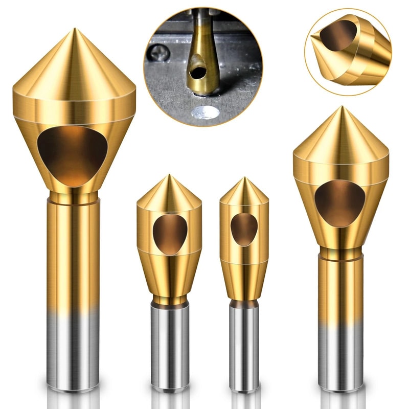 Chamfer Drill Bit Set Titanium Coated Countersink Tool For Wood And Metal 6