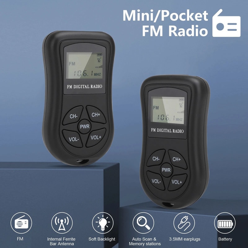 Pocket Mini Digital FM Radio With LCD Screen Portable Walking Receiver 6