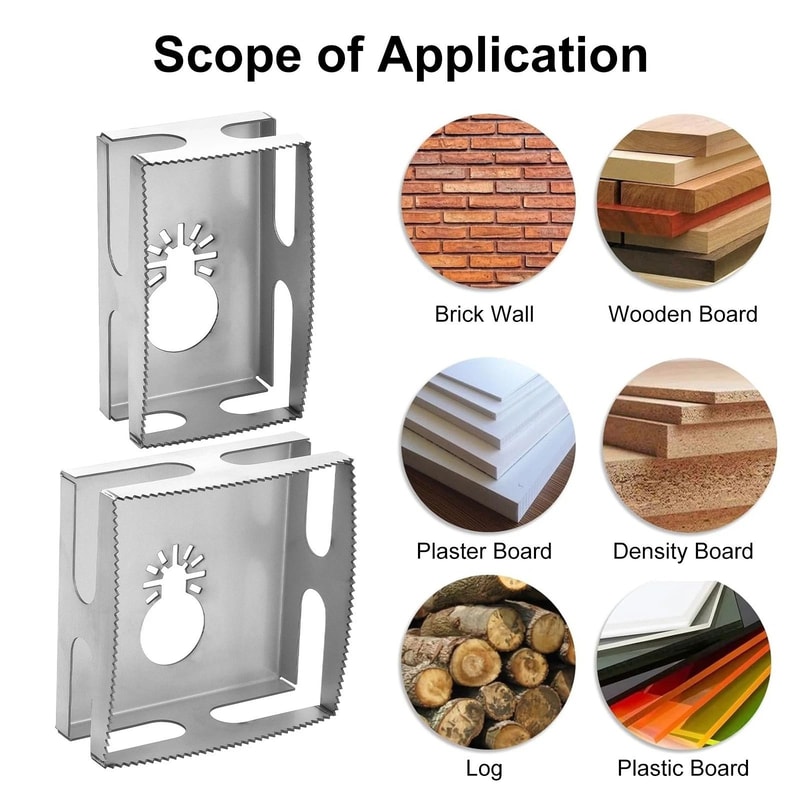 Square Slot Cutter For Dewalt Oscillating MultiTool Drywall Outlet Cutter Set 2