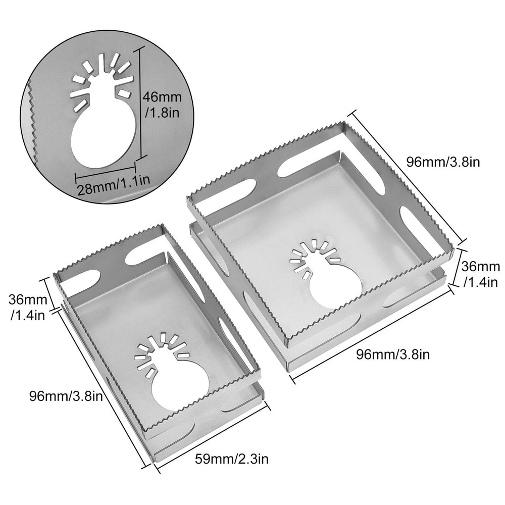Square Slot Cutter For Dewalt Oscillating MultiTool Drywall Outlet Cutter Set 4