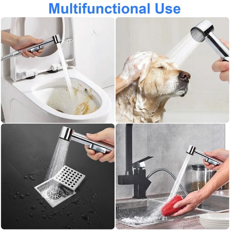 Hand Held Toilet Bidet Sprayer With Hose Durable Stainless Steel Bathroom Water Spray Head 2