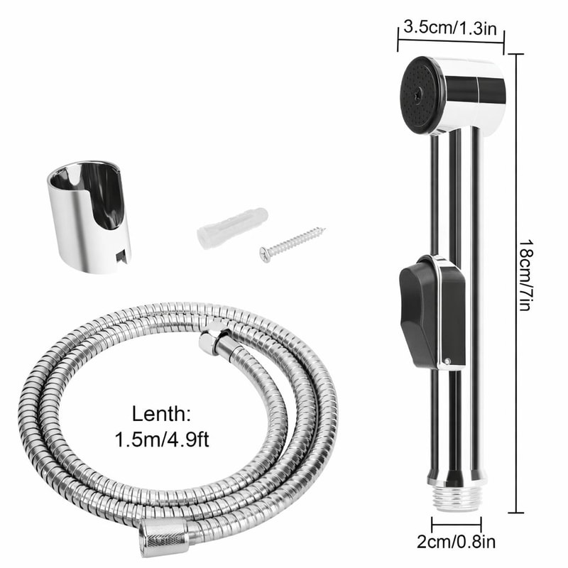 Hand Held Toilet Bidet Sprayer With Hose Durable Stainless Steel Bathroom Water Spray Head 6