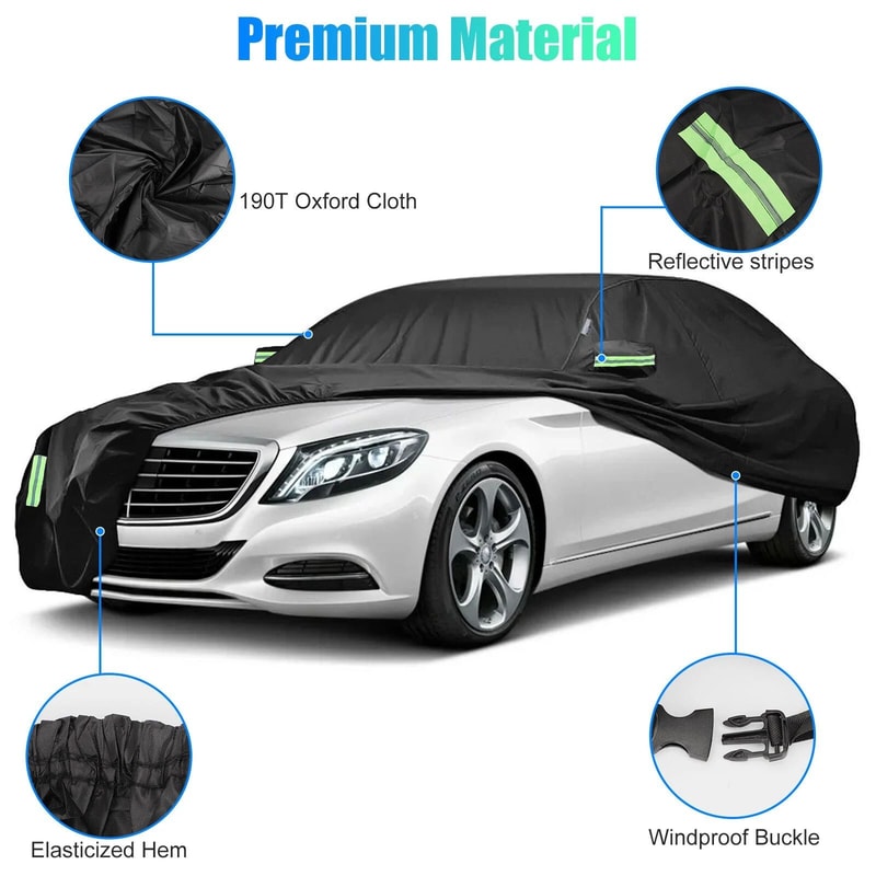 Universal Car Cover AllWeather Protection Waterproof UV Scratch Resistant 2