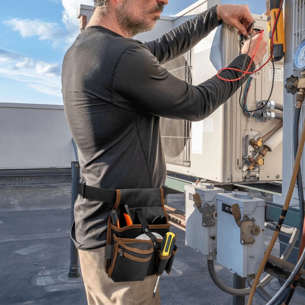 Electrician Tool Pouch Belt Durable Fabric Work Organizer With Adjustable Waist Strap 1