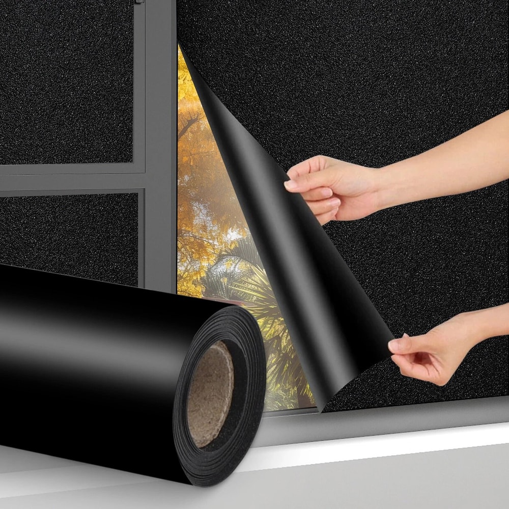 Blackout Privacy Window Film Light Blocking Frosted Static Cling Cover For Enhanced Privacy 0