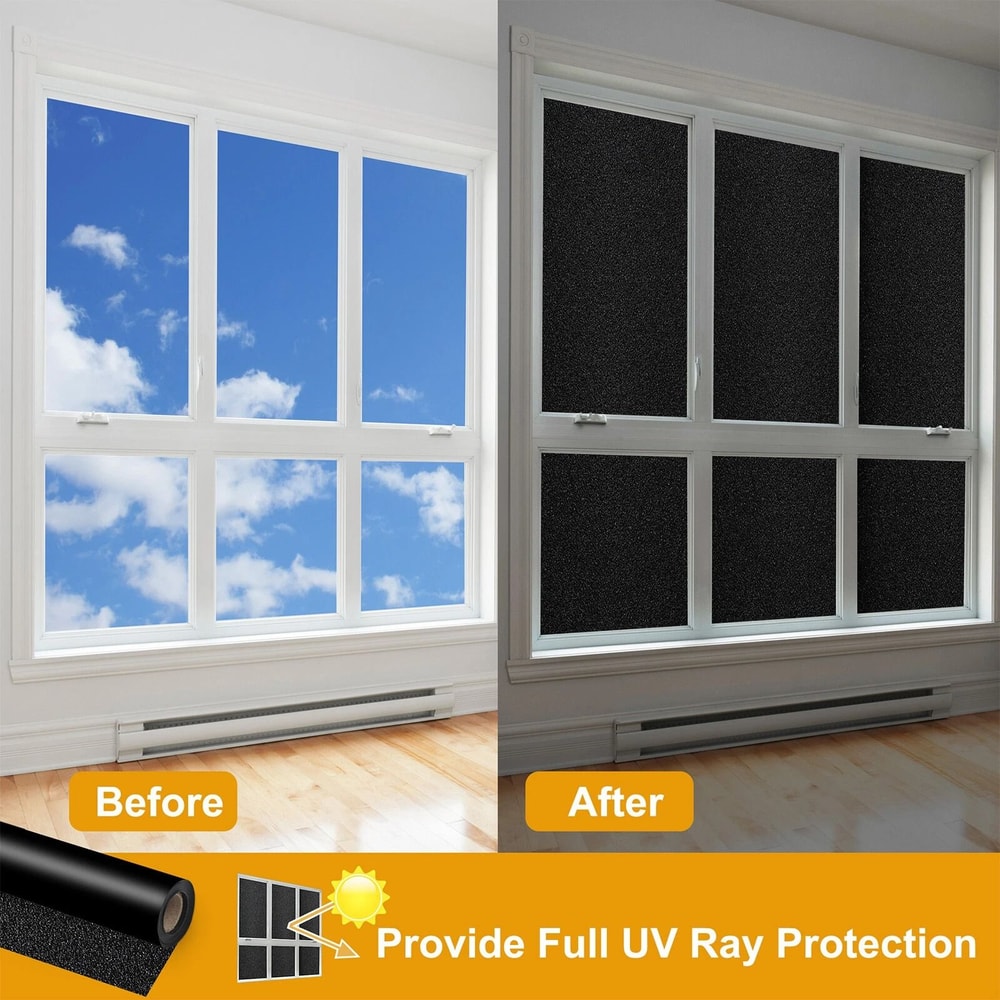 Blackout Privacy Window Film Light Blocking Frosted Static Cling Cover For Enhanced Privacy 4