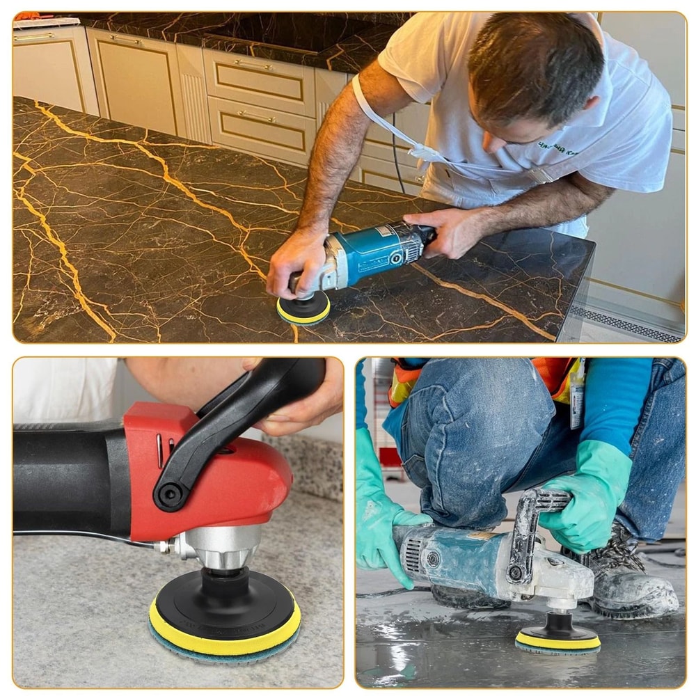 Diamond Wet Polishing Pads Kit For Stone Concrete Marble Granite Glass Pads With Hook Loop Backin 3