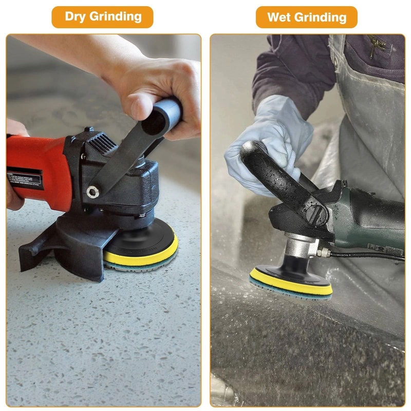 Diamond Wet Polishing Pads Kit For Stone Concrete Marble Granite Glass Pads With Hook Loop Backin 1