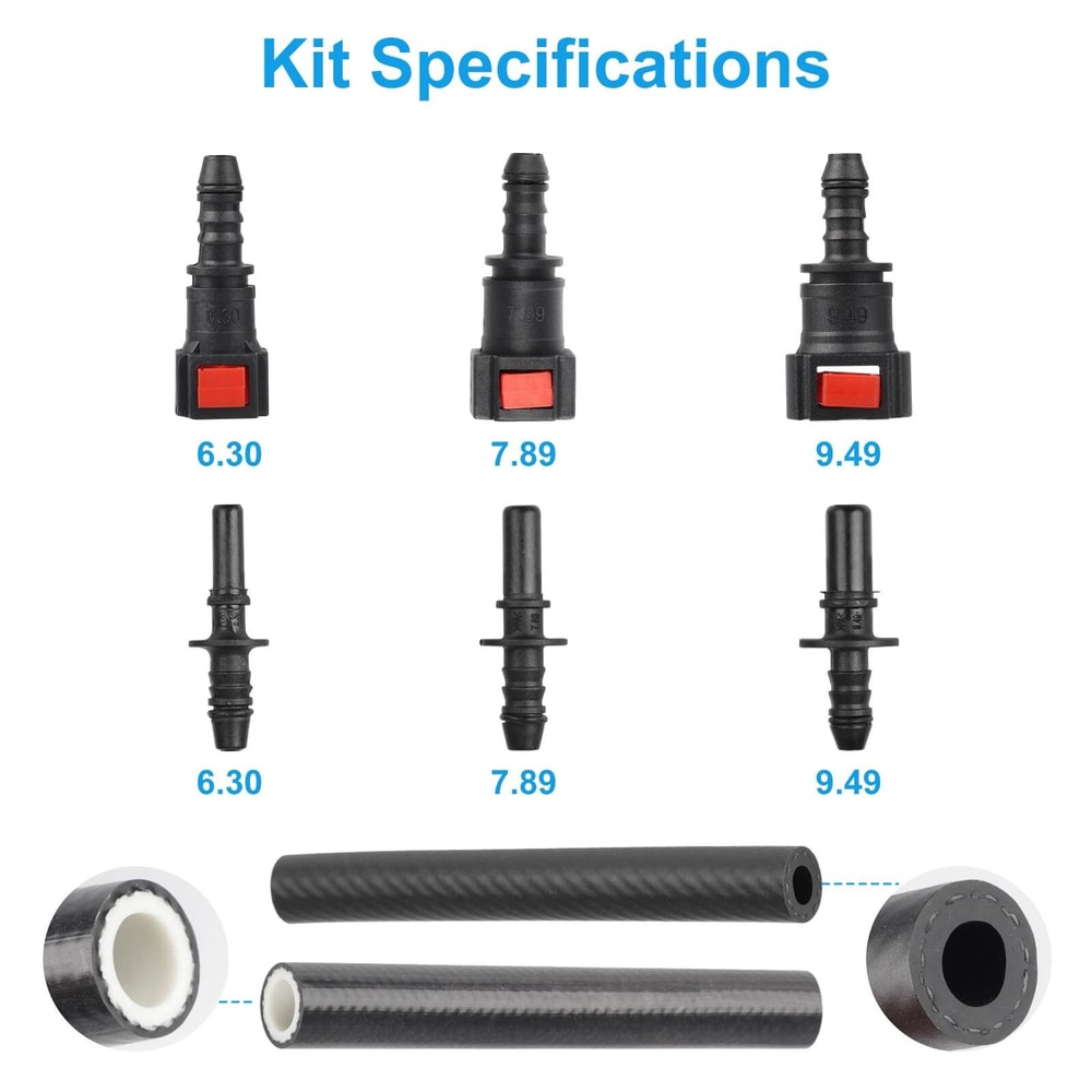 Fuel Injection Pressure Tester Kit With Connectors Manual Gauge For Car Fuel Systems 4