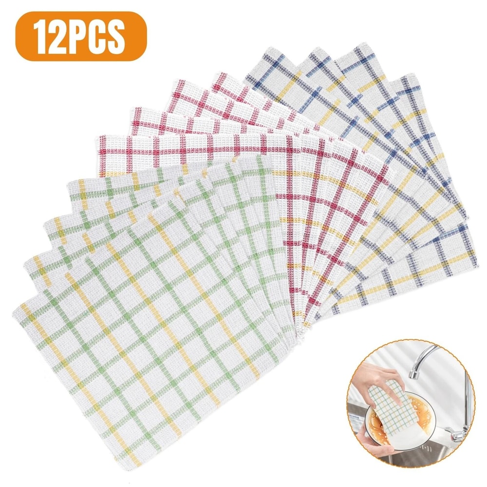 Cotton Kitchen Cleaning Towels Absorbent Washable Durable Dish Cloths For Restaurant Home Use 5