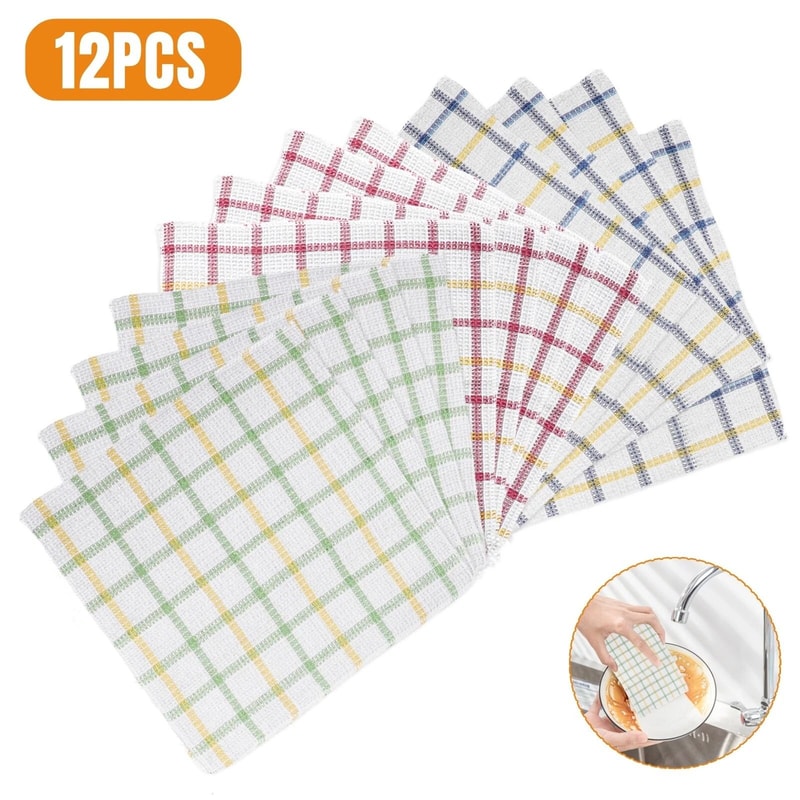Cotton Kitchen Cleaning Towels Absorbent Washable Durable Dish Cloths For Restaurant Home Use 5