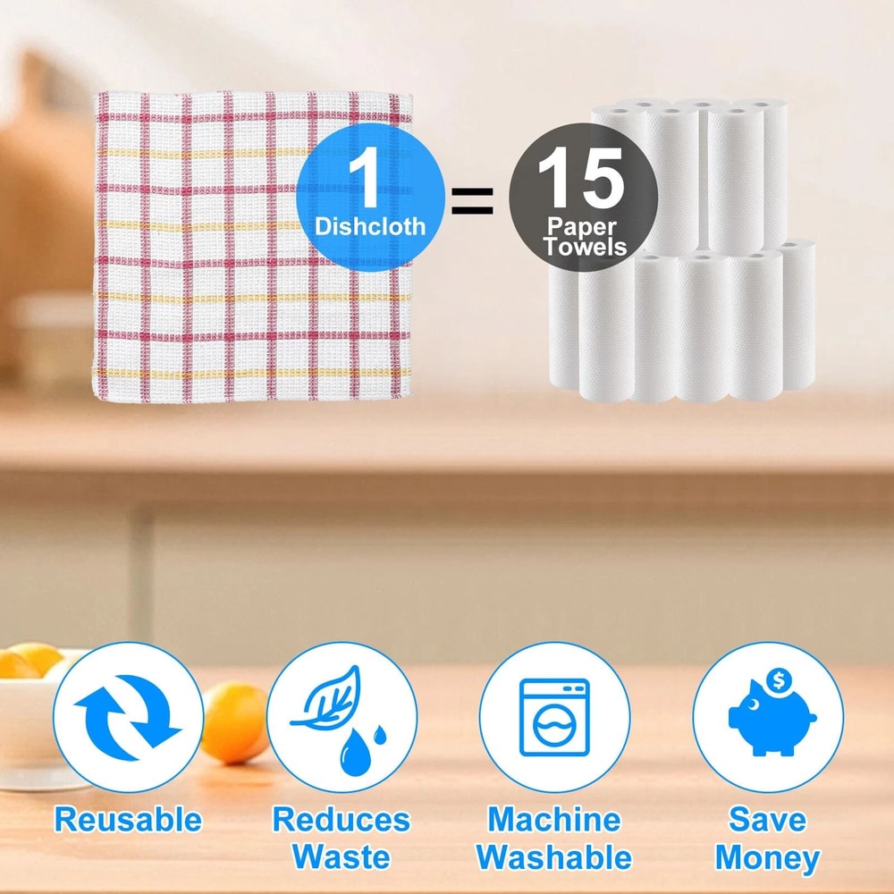 Cotton Kitchen Cleaning Towels Absorbent Washable Durable Dish Cloths For Restaurant Home Use 1