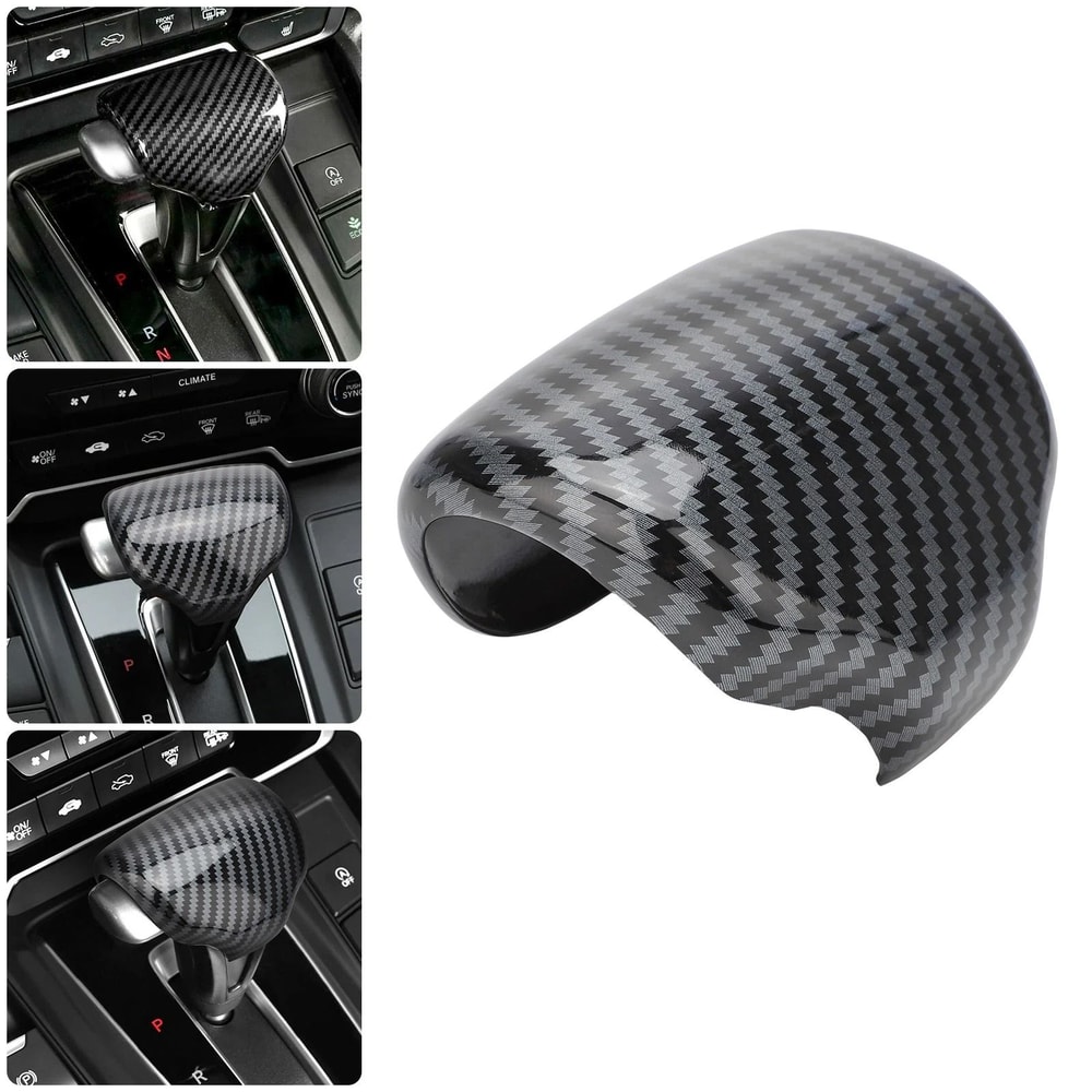Carbon Fiber Gear Shift Knob Cover Trim Premium Interior Upgrade 1