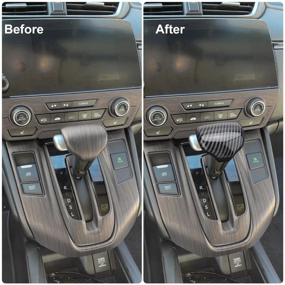 Carbon Fiber Gear Shift Knob Cover Trim Premium Interior Upgrade 4