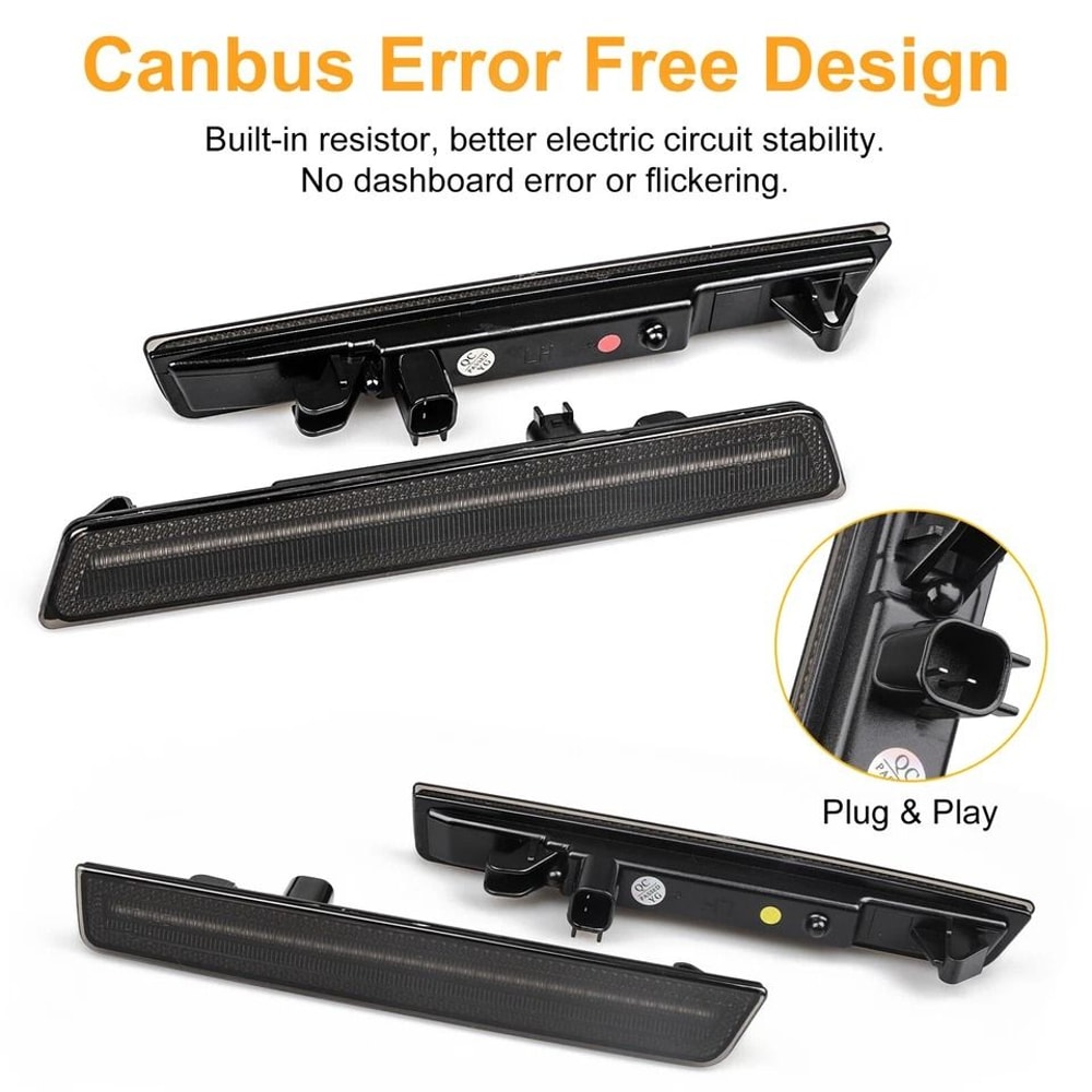 Front Rear LED Side Marker Light Lamps Smoked Lens High Brightness Waterproof 1