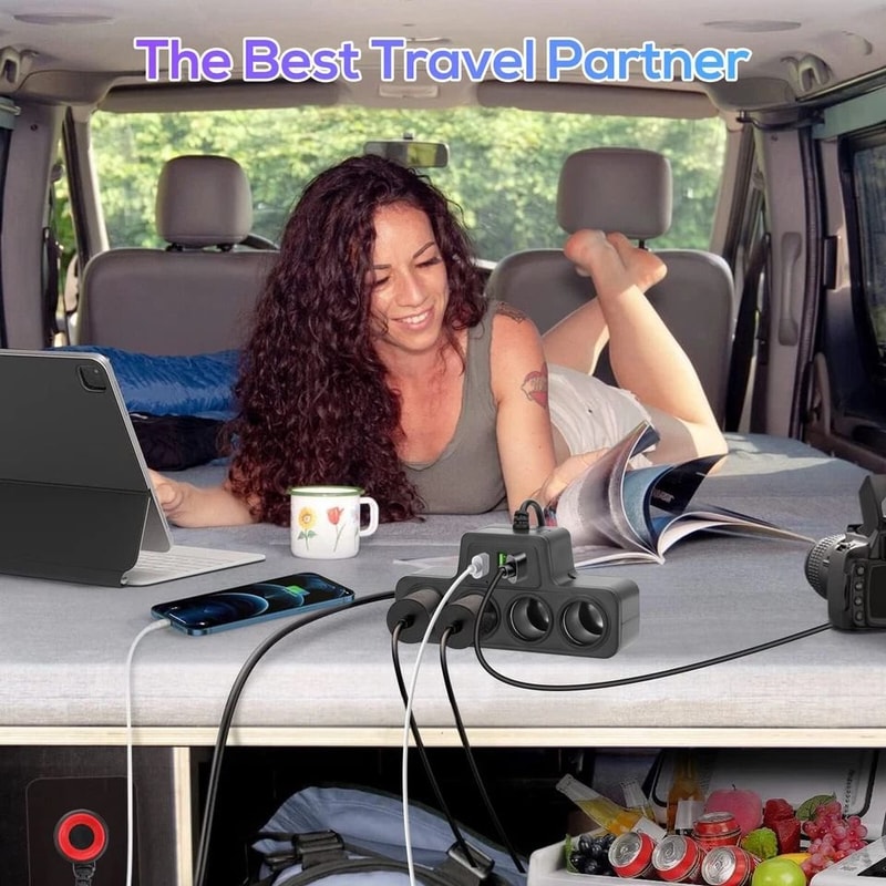 Car Cigarette Lighter Splitter With Quick Charge 1