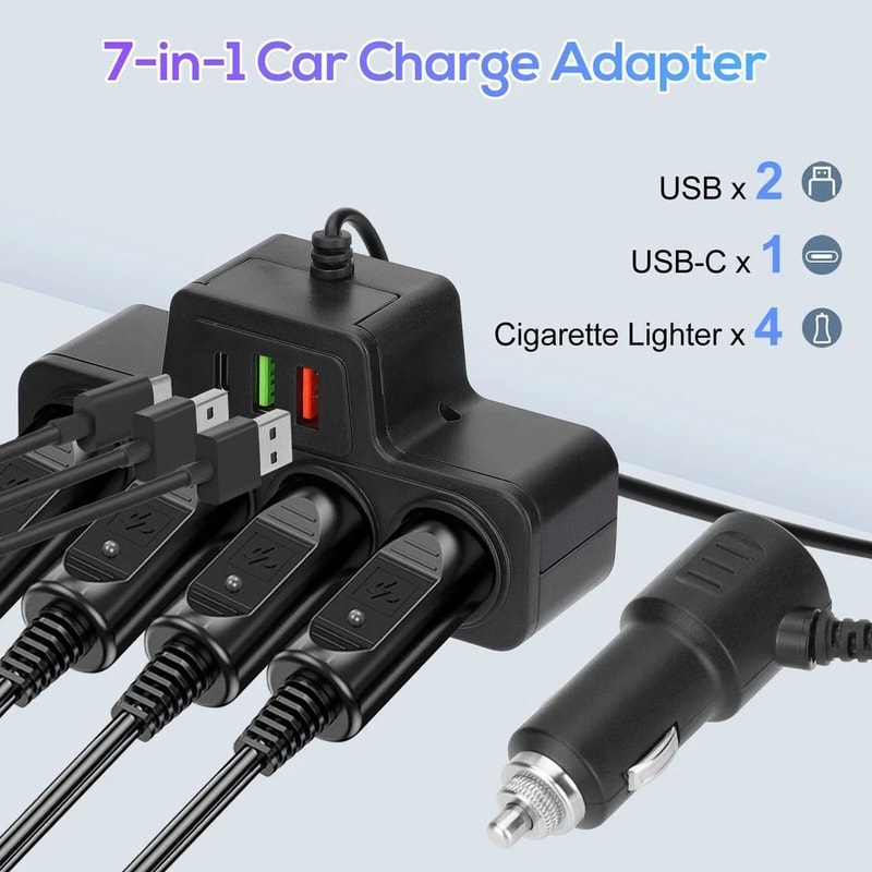 Car Cigarette Lighter Splitter With Quick Charge 5