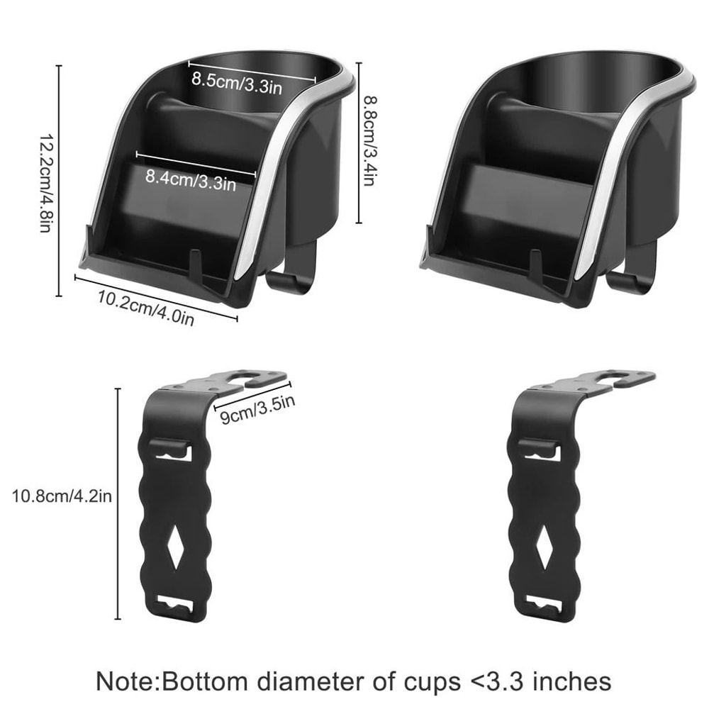 Car Backseat Cup Holder Organizer With Hooks Headrest Mounted Storage For Drinks Bags 2