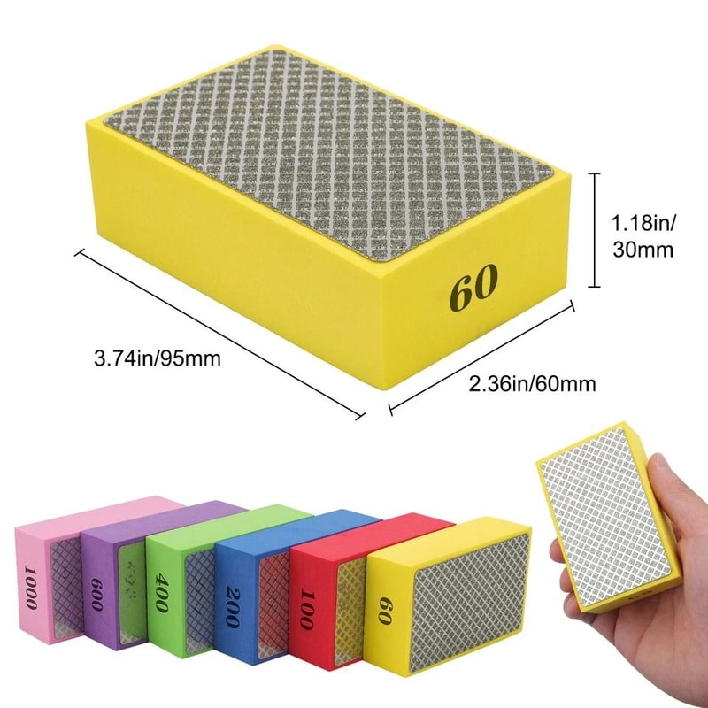 Diamond Polishing Pads Set With Multi Grit Sanding Blocks For Tile Glass Ceramic Marble And Metal 2