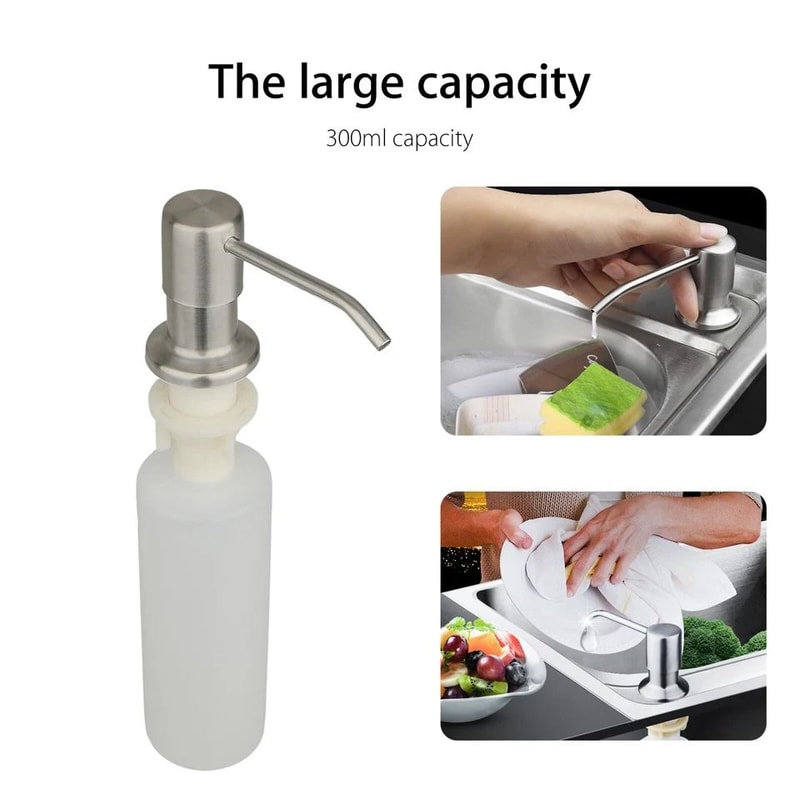 Stainless Steel Soap Dispenser For Kitchen Sink Built In Liquid Soap Pump Bottle 5