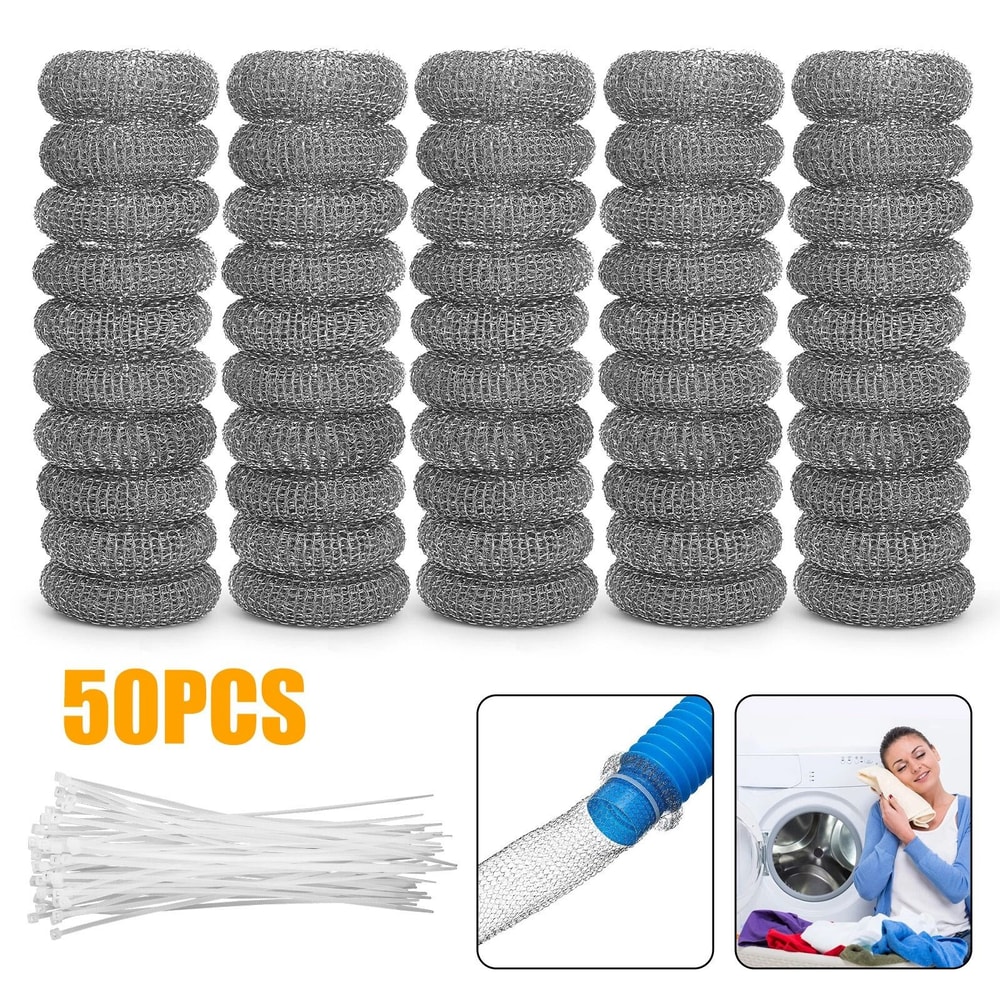 Washing Machine Lint Filter Drain Hose Trap Stainless Steel Mesh Protector 4