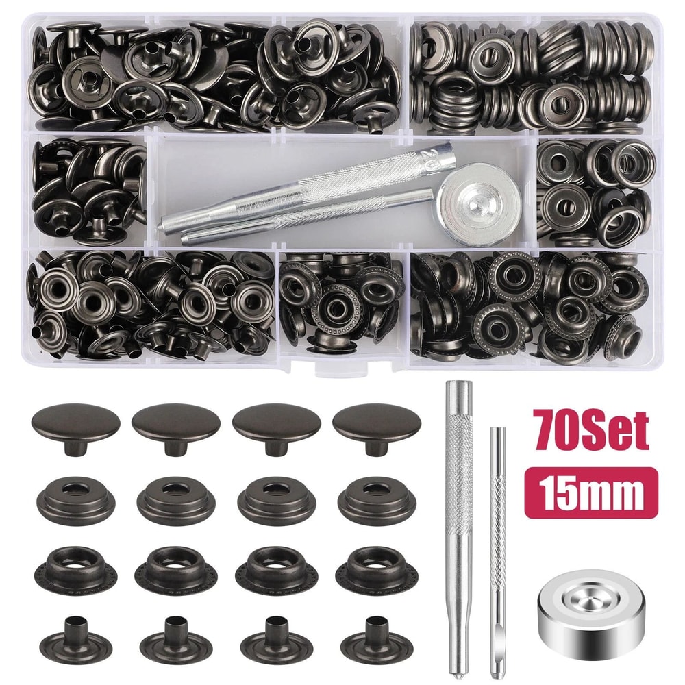 Heavy Duty Snap Fastener Kit With Tool Metal Snap Buttons For Sewing And Leather Crafts 5