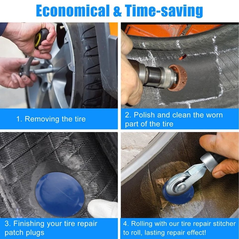 Premium Flat Tire Repair Patch Kit With Tire Repair Patches For Car Truck Motorcycle 3