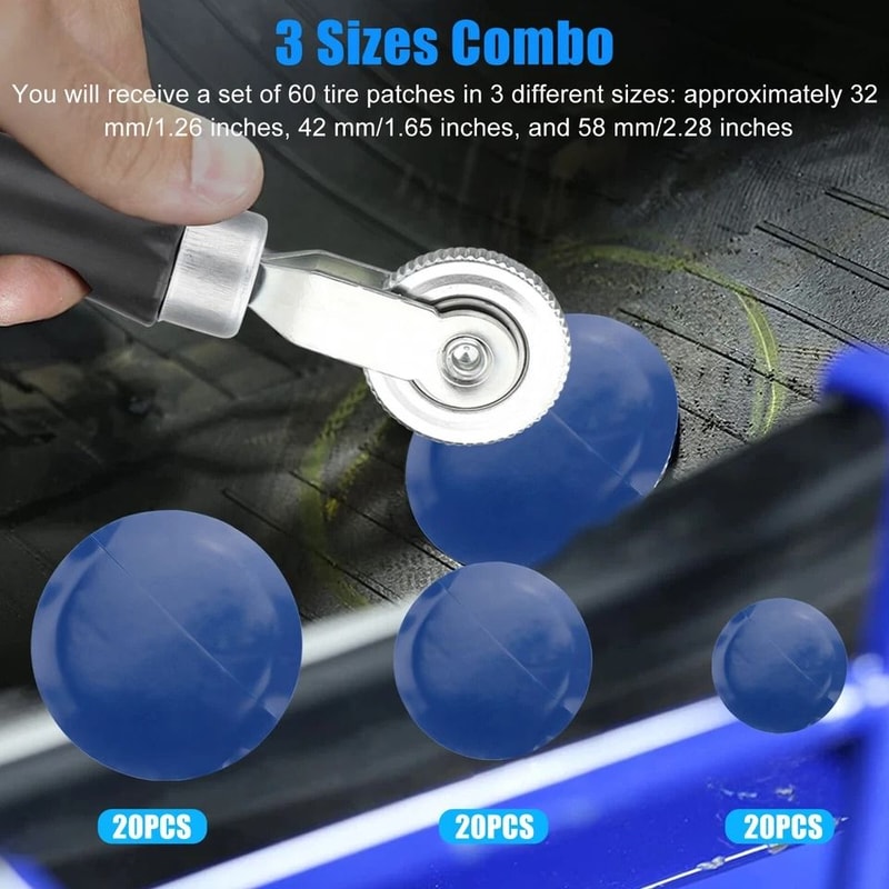 Premium Flat Tire Repair Patch Kit With Tire Repair Patches For Car Truck Motorcycle 7