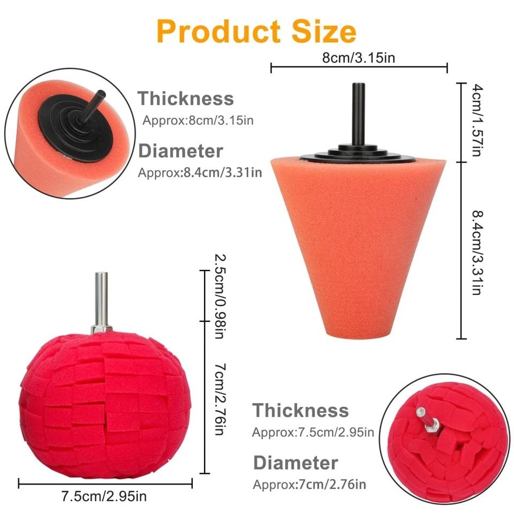 ProDetail Car Wheel Polishing Pads Set Drill Polishing Pad Kit For Deep Cleaning Shine 6