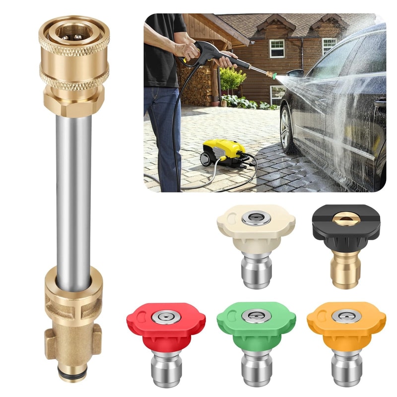 HeavyDuty Pressure Washer Gun Adapter Replacement With MultiAngle Spray Nozzles 5