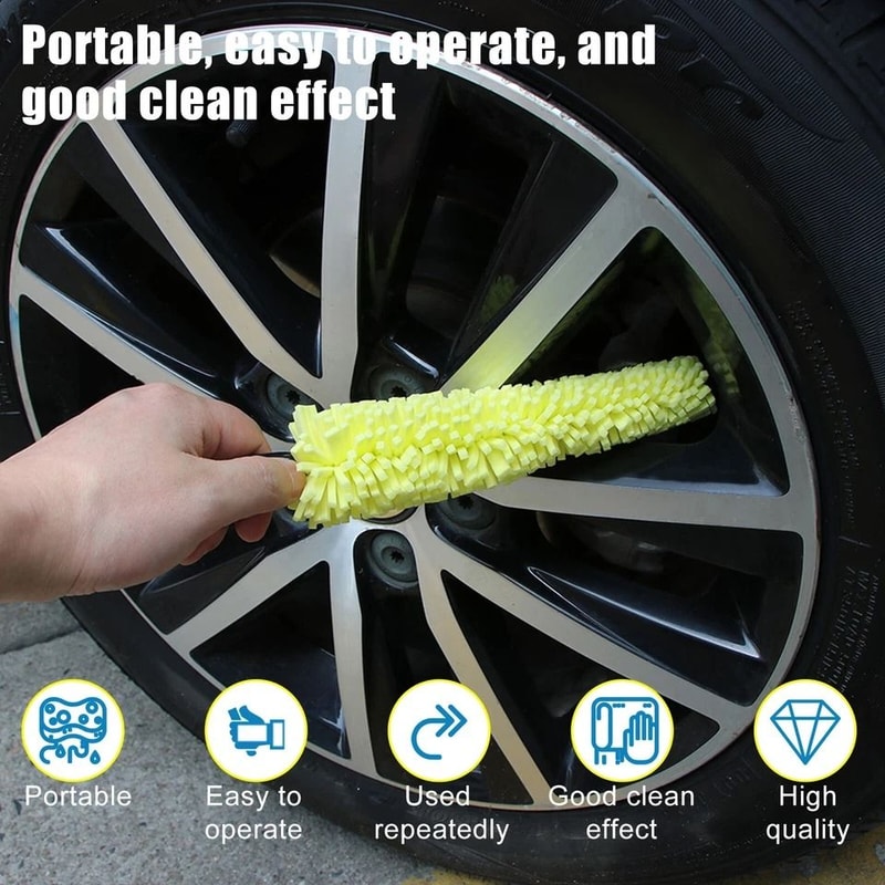 Car Detailing Cleaning Brush Kit Tire Rim Washing Scrub Tool Set For Vehicle Home Use 6