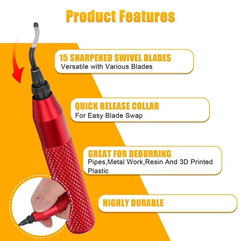 Deburring Tool Kit With HighSpeed Steel Burr Removal Blades Pointed Cutter Pen 7