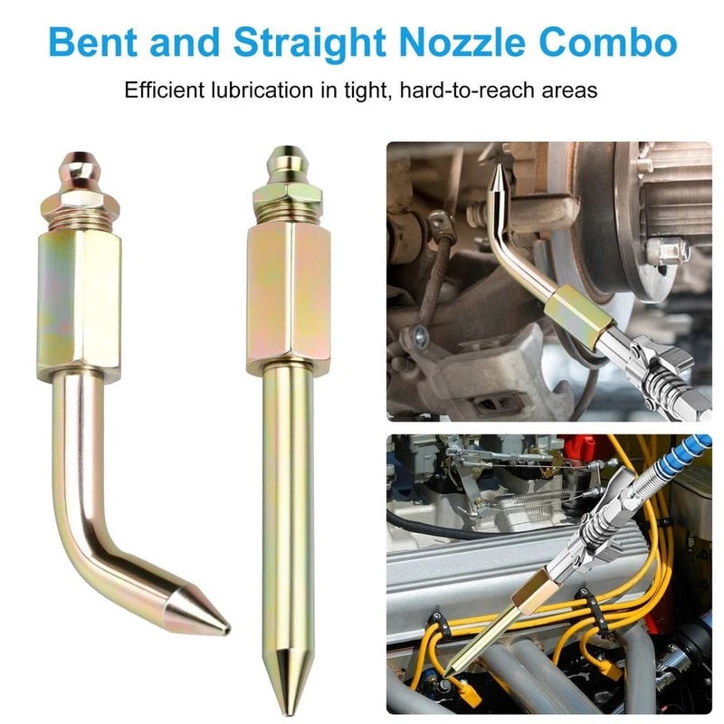 Grease Gun Accessory Tool Kit Needle Nozzle Coupler Tip Dispenser For Precision Lubrication 3