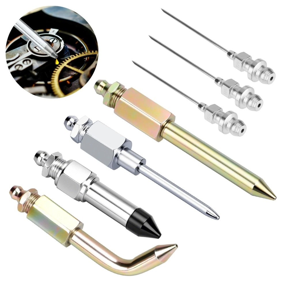 Grease Gun Accessory Tool Kit Needle Nozzle Coupler Tip Dispenser For Precision Lubrication 6